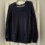 Lilly Pulitzer  Kristen Navy blue open knit cotton sweater size medium. Photo 3