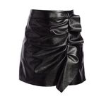 Joie NWT  2 Black Jain Faux Patent Leather Ruffle Mini Skirt Photo 4