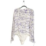 Free Planet NWOT Free People Intimately Everything's Rosy Bodysuit Fram Print Rodeo Photo 4