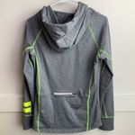 PINK - Victoria's Secret Victoria's Secret Pink Gray & Neon Yellow Athletic Hoodie Photo 2