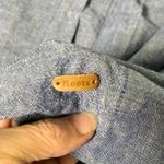 Roots Canada Chambray Linen Cotton Tunic Shirt Dress Blue L Minimalist Fall Photo 8