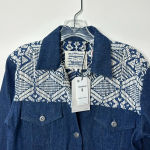 Levi's  Womens French Fringe Trucker Jacket Small Western Rodeo Blue Denim‎ NEW Photo 1