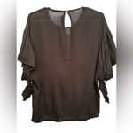 IRO  Black Short Sleeve Top with Ruffle Detail Photo 2
