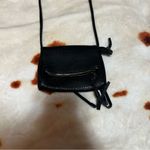 Macy's Black Textured Pleather Bag with Zipper Closure Photo 1