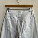 frame denim FRAME Le Hollywood High Waist Ripped Crop Straight Leg Jeans In Blanc Rips Photo 7