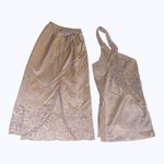 Vanity Fair  medium/large silk pajama set rose gold cami & skirt lace lingerie​ Photo 2