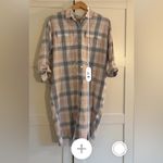 Barbour  Summer Millcross Dress Cotton Linen Plaid Midi Size 6 Photo 8