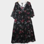Wild Pearl Whimsigoth Witchcore Eyeshadow Floral Dress Size Large Bell Sleeves Dark Fairy Photo 2