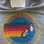 Aviator Nation  Gray T-Shirt with Rainbow Graphic Photo 1