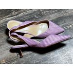 Ann Taylor  Women Purple Pointed Toe Straw Slingback Kitten Heel Pumps Size 10M Photo 2