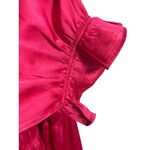 Forever 21  Hot Pink Ruched Peasant Blouse M Coquette Milkmaid Boho Romantic NWT Photo 4