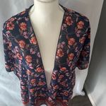 Live 4 Truth  Floral Open-Front Cardigan - Navy and Red Photo 5