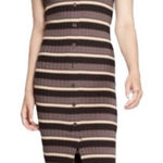 Wild Fable  Ribbed Button Striped Tank Midi Dress Photo 0