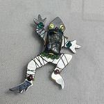 Vintage Liztech Artisan Jewelry 1997 Lizard Brooch Pin Unique Piece Silver Photo 6