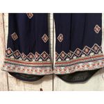 Sundance  Niovi Wide Leg Pant Embroidery Boho Drawstring Viscose Blue Size Small Photo 4