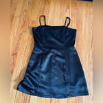 Black Satin Sleeveless Mini Dress Size M Photo 4