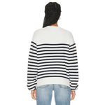 NWT KHAITE Viola in Ivory & Navy Stripe Cashmere Crew Neck Sweater XL $1,580 Blue Photo 3