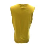 August Silk Knit Top Women L Mustard Silk Blend Sleeveless Casual Preppy Office Photo 1
