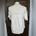 Anthropologie  Eri and Ali White Boho Crochet Cottagecore Blouse Size Large Photo 6