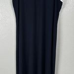 Tuckernuck Tori Racerback Navy Blue Midi Dress Size Large White Trim Sleeveless Photo 0