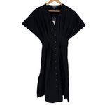 Disturbia Finis Cotton Button Up Midi Shirt Dress size 6 NWT Black Photo 2