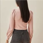 Reformation  Cydney Mock Neck Top In Light Pink Photo 2