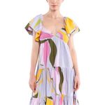 NWT La Ligne Stella Tiered Ruffle Cotton Midi Dress Lavender Swirl Size Small Purple Photo 6