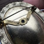 Western Germany Blue Floral Arrangement Cameo Brooch Pin Gold Tone Vintage Photo 11