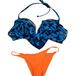 PINK/SHEIN Blue and Orange Bikini Set. PINK Vs Top & SHEIN Bottom. Size undefined Photo 0
