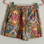 ZARA Linen Multicolored High Waisted Shorts Womens Size XS Photo 1