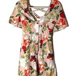 Pretty Little Thing NEW  Beige Floral Print Criss Cross Button Bodycon Dress Size 2 Photo 4