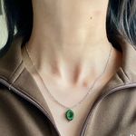 Handmade retro vintage chic whimsical style quality Czech glass bead simple necklace💚 Photo 2