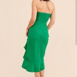 Amanda Uprichard  Green Mally Midi Dress with Ruffle Photo 1