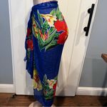 Rima Sarong one size beach wear wrap vacation tropical swim coverup bright scarf Blue Photo 11