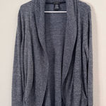 Max & Mia  Gray/Blue Open Front Cozy Knit Cardigan Sweater Size Large Photo 0