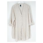 Swimsuits for All Elba Linen Blend Stripe‎ Bathing Suit Cover Up 18/20 Tan Size undefined Photo 1
