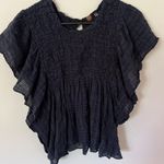 Free People Navy Blue Flowy Top Photo 0