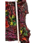 NYgard Sheer Velvet Burnout On/Off Shoulder Bishop Sleeve Tropical Floral Top XL Photo 10