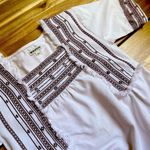 Whistles Selina Embroidered Frayed Cotton Sack Dress Mini Ivory Size 2 Small Photo 4