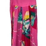 Vintage Valditevere Made In Italy Hot Pink Tropical Floral Print 100% Cotton Ski Size XS Photo 1