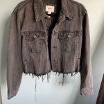 Forever 21 Cropped Dark Gray Denim Jacket Photo 0