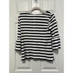 Talbots  Womens Navy Blue White Striped Bell Sleeve Top Size M 100% Cotton EUC. Photo 2