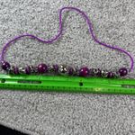 Purple Beaded Necklace With Silver Photo 11