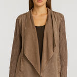 Leo & Nicole Taupe Open Front Blazer Photo 0