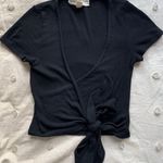 Urban Outfitters black front tie crop top Photo 2