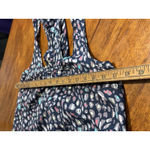 Y2K‎ Multicolor Sleeveless Ruffled Tank Top Blouse Medium Blue Beige Office Work Photo 8