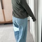 Free People We the Free Dark Olive Green Ruffle Long Sleeve Top Photo 2