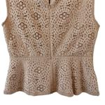 Ann Taylor  Lace Sleeveless Top in Beige Photo 3
