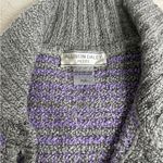Allison Daley  Gray and Purple Knit Cardigan Photo 2