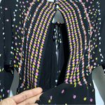 Free People $128  BLACK PRINTED LONG SLEEVE CORYN MINI DRESS Sz 4  :W07: Photo 5